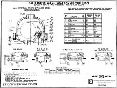 90-95 AC Float Drain Trap Parts Manual